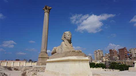 The Memorial Of Diocletian Pompeys Pillar Alexandria Egypt A