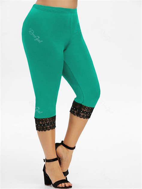 Plus Size Lace Crochet Capri Leggings [51 Off] Rosegal