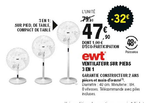 Promo Ventilateur Sur Pieds En Chez E Leclerc Brico Icatalogue Fr