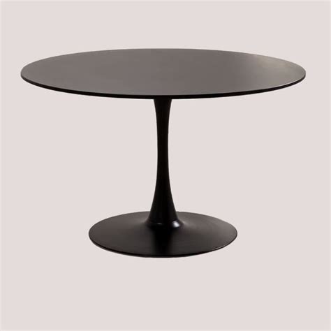 Sklum Table Manger Ronde En Mdf Et M Tal De Style Tuhl Noir Cm