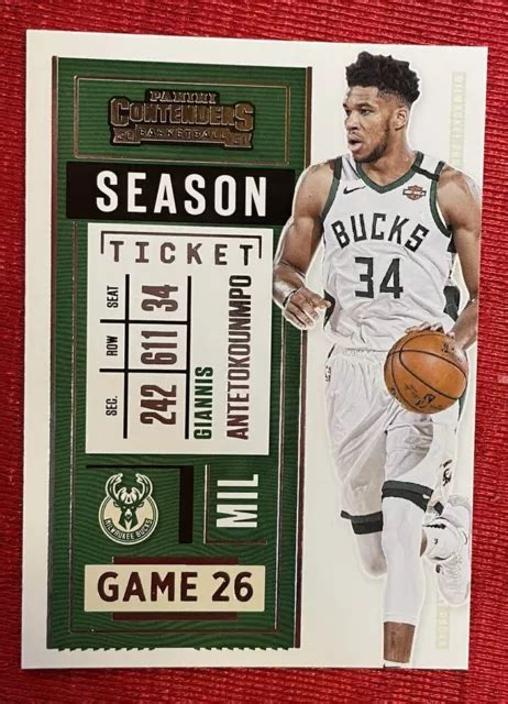 2020 21 Panini Contenders Giannis Antetokounmpo Season Ticket Bucks Eur 6 55 Picclick Fr