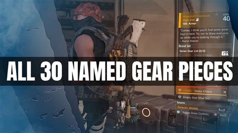 All 30 Named Gear Pieces In The Division 2 And How To Get Them YouTube