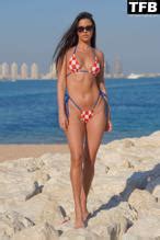Ivana Knoll Sexy Wears A Hot Croatian Flag Bikini At The Beach In Doha