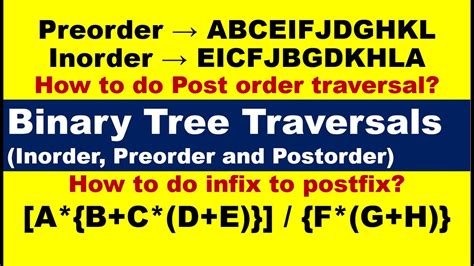 Tree Traversal In Data Structure Infix To Postfix Inorder And Preorder Is Given Find