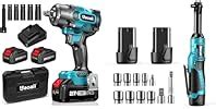 Uaoaii N M Ft Lbs Cordless Impact Wrench High Torque Battery