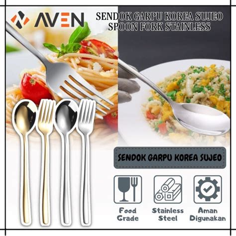 Jual AVEN Sendok Garpu Korea Sujeo Alat Makan Korean Stainless Steel