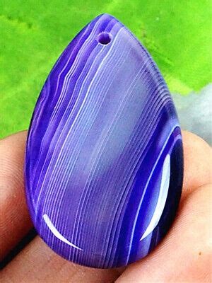 GV17149 42x23x5mm Purple White Stripes Agate Teardrop Pendant Bead EBay