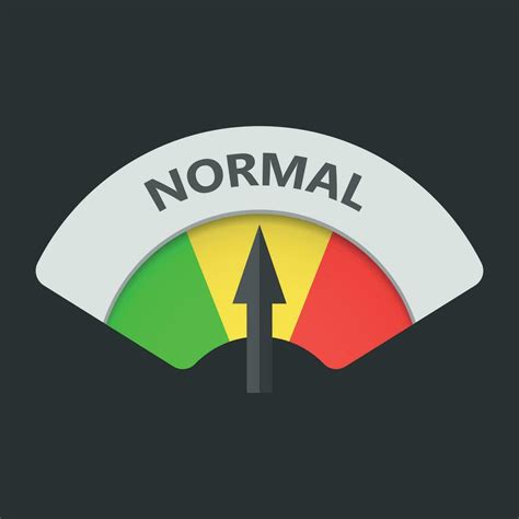 Normal Level Risk Gauge Vector Icon Normal Fuel Illustration On Black