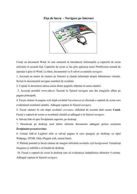 PDF Fişa de lucru Navigare pe Internetinfopetru wikispaces file