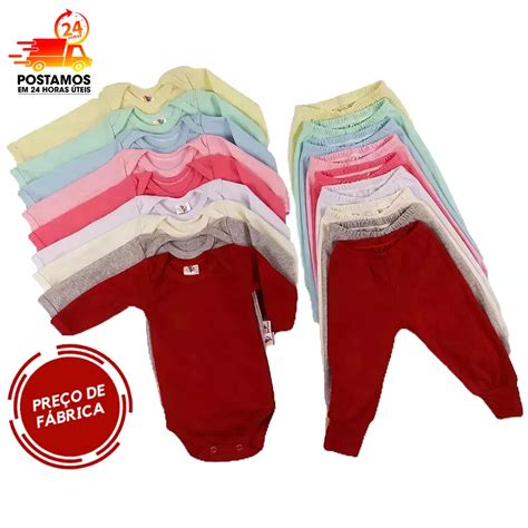 Kit Roupa De Bebe P S Body Manga Longa E Mij O Barato Enxoval