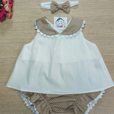 Conjunto Bebê Bata Tapa Fradas e Lacinho Poá Nude Elo7