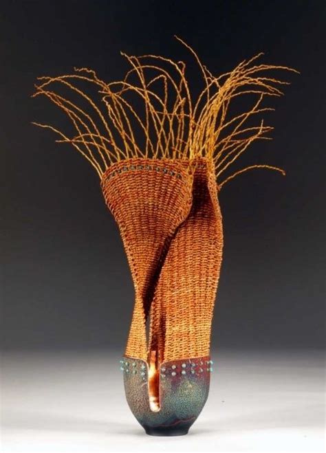 Karen Pierce Fiber And Marc Jenesel Raku WB 908 ALBUQUERQUE Beautiful