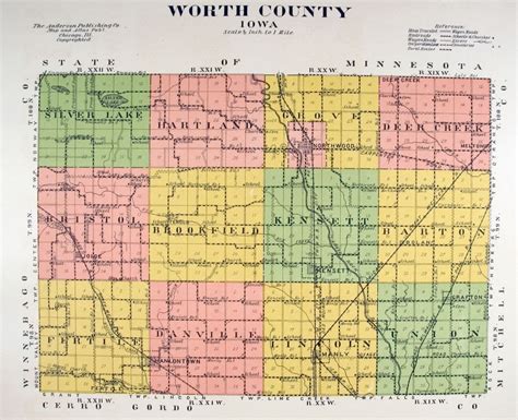 Worth County Iowa Map - Cyndie Consolata