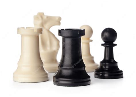 Premium Photo | Black and white chess pieces on white background