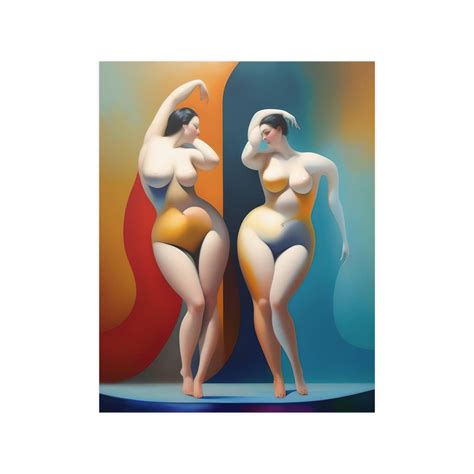 Sensual Body Positive Art WLW Dancers Lesbian Couple Art Sapphic Art