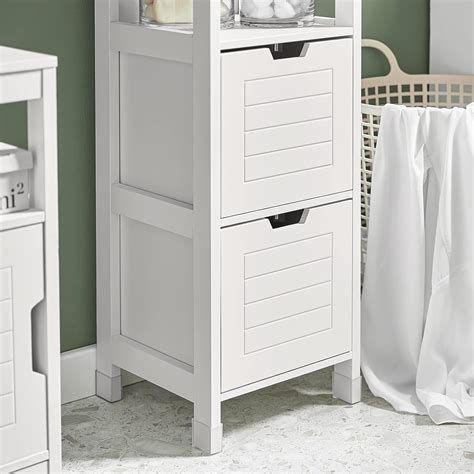 Buy Haotian Frg126 W White Floor Standing Tall Bathroom Storage Cabinet With Shelves And Door