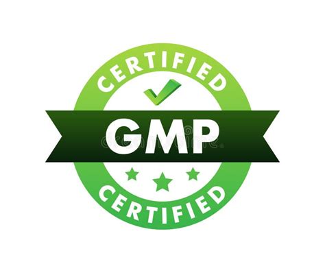 Gmp Good Manufacturing Practice Certified Round Stamp Label Vector