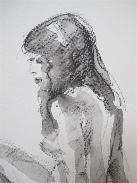 Seated Female Nude Pencil Drawing Rory ONeill Artfinder