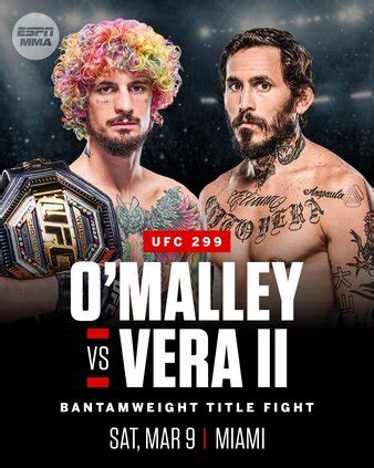 UFC 299: O'Malley Vs. Vera 2: Fight Card, Betting Odds, Start Time