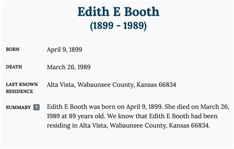 Edith E Strom Booth 1899 1989 Memorial Find A Grave