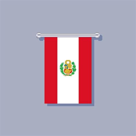 Ilustração Do Modelo De Bandeira Do Peru Vetor Premium