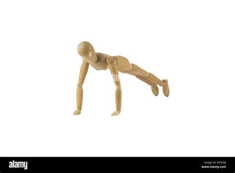 Wooden Woman Figure In Action Stock Photo Alamy