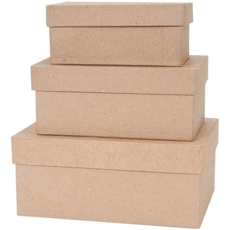 Paper Mache Rectangle Box Set Of 3 4 5 And 6 Paper Mache Boxes