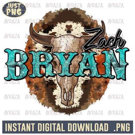 Zach Bryan Pngzach Bryan Country Designs Bull Skull Designs Etsy