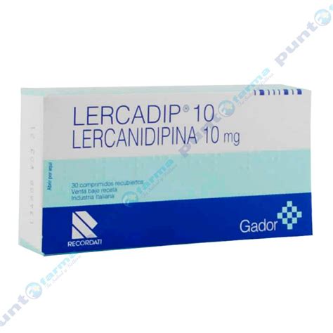 Lercadip Lercanidipina 10 Mg Contiene 30 Comprimidos Recubiertos