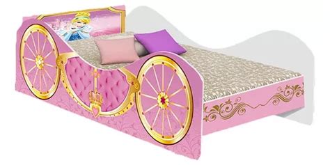 Cama Solteiro Carruagem Princesa Cinderela Quarto Infantil