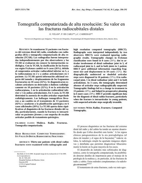 PDF Tomografía computarizada de alta resolución su valor Todos