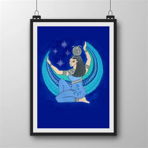 JSC28 - Goddess Isis Blue Art Print - Jo Stevenson Creative