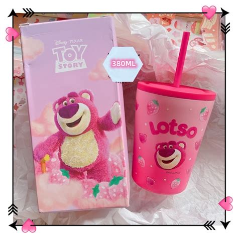 Ly giữ nhiệt gấu dâu lotso bear chính hãng disney hot trend 2022 Shopee Việt Nam