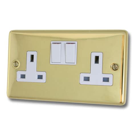 Contour Polished Brass 2 Gang Socket Designer Sockets