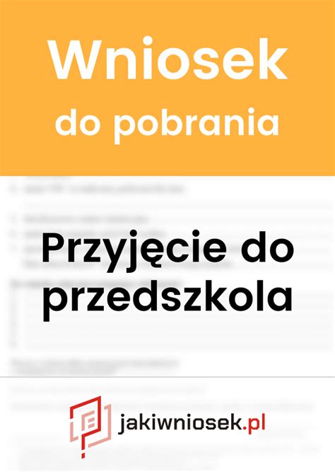 Podanie O Przyjecie Dziecka Do Przedszkola Image To U