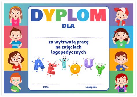 Dyplom Logopedyczny Uniwersalny Wz R Szkolnenaklejki Pl