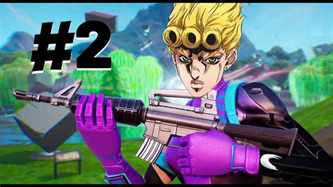 Jojo X Fortnite Giorno Theme Highlights 2 Youtube