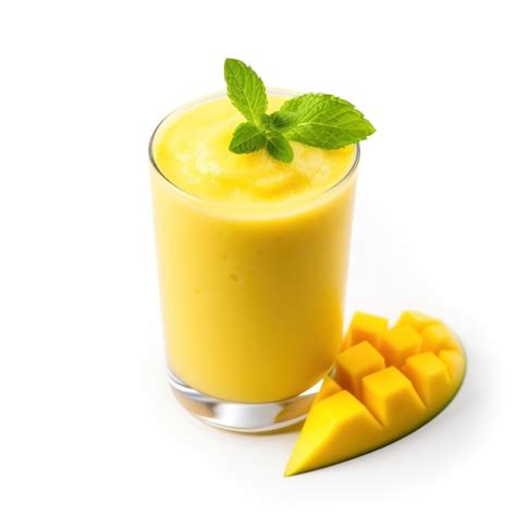 Premium AI Image Glass Of Mango Smoothie Isolated