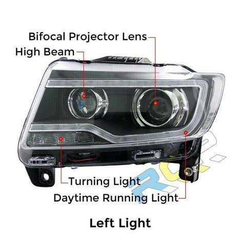 HID Headlights For 2011 2013 Jeep Grand Cherokee LED Bi Xenon Projector