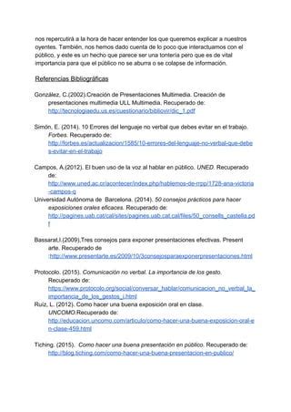 Los aspecto comunicativos en una presentación oral PDF