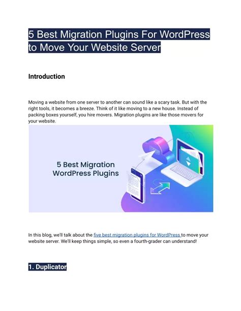 PPT 5 Best Migration Plugins For WordPress To Move Your Website