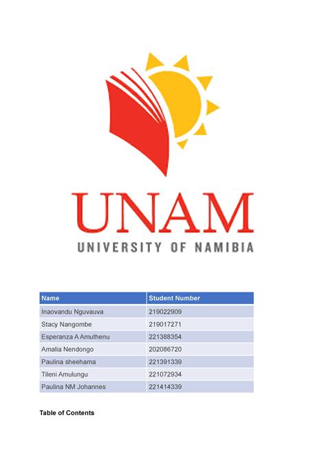 Constitutional Law group ass - Name Student Number Inaovandu Nguvauva ...