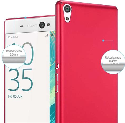 Cadorabo Hoesje Voor Sony Xperia Xa Ultra In Metaal Rood Hard Case