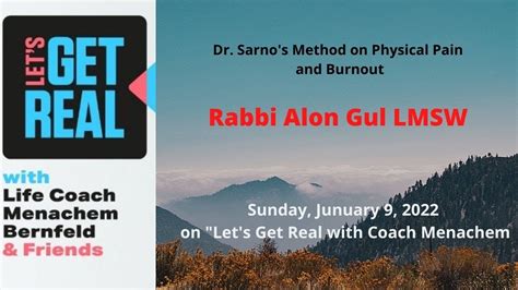 Dr Sarno Method On Physical Pain And Burnout Rabbi Alon Gul LMSW