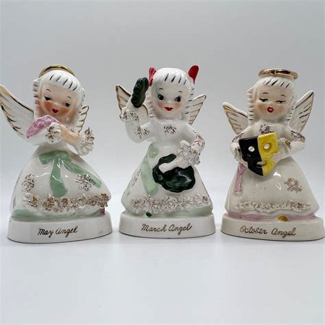 Vintage Birthday Angel Figurines Your Choice Etsy