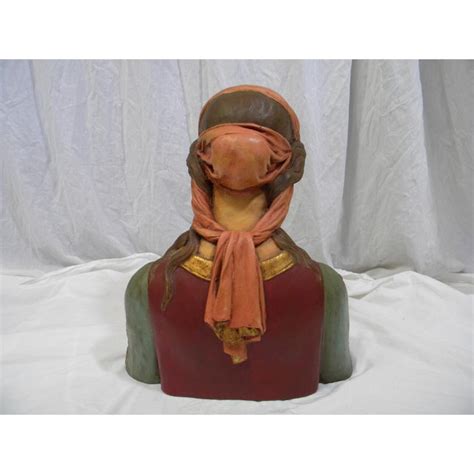 Hand Painted Paper Mache Female Bust Chairish