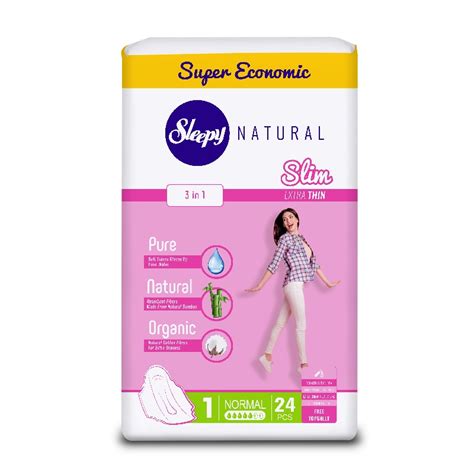 Прокладки Sleepy Natural Slim, (ультра тонкие), Duo, 24 шт, Нормал ...