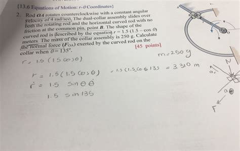 Solved Rod OA Rotates Counterclockwise With A Constant Chegg