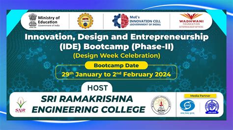 Innovation Design And Entrepreneurship Ide Boot Camp 29th January 2024 Srec Youtube