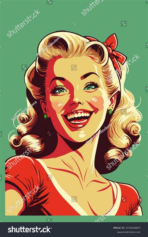 Pop Art Sexy Woman Smiling Retro Stock Vector Royalty Free 2235628873